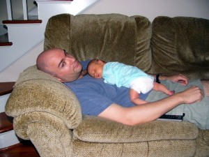 Dad and Elanor One tired but happy daddy.